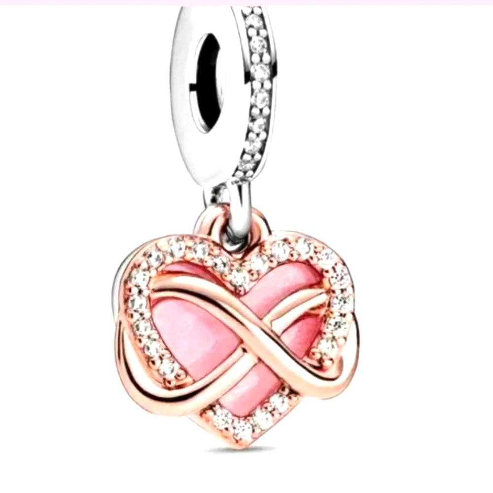 BRAND NEW Pandora dangle charm " sparkling infinity " rosegold #788878